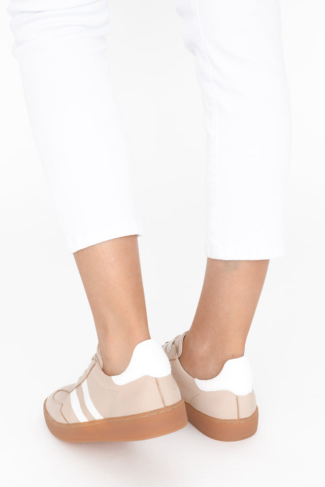 Aloha Beige Stripe Suede Sneaker