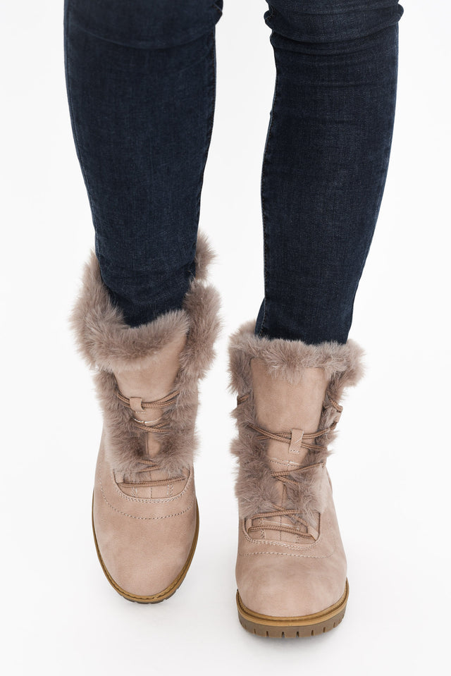 Alpine Taupe Faux Fur Boot