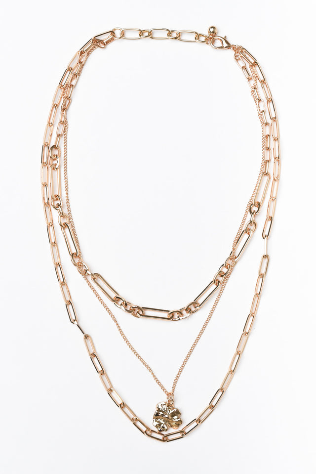 Althea Gold Flower Layered Necklace