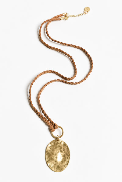 Alura Gold Disk Pendant Necklace