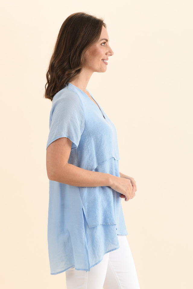 Alvina Sky Layered Tunic Top,Side,Brunette model,alt text|model:MJ image 5
