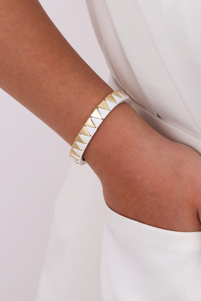 Amelia White Zig Zag Bracelet image 1