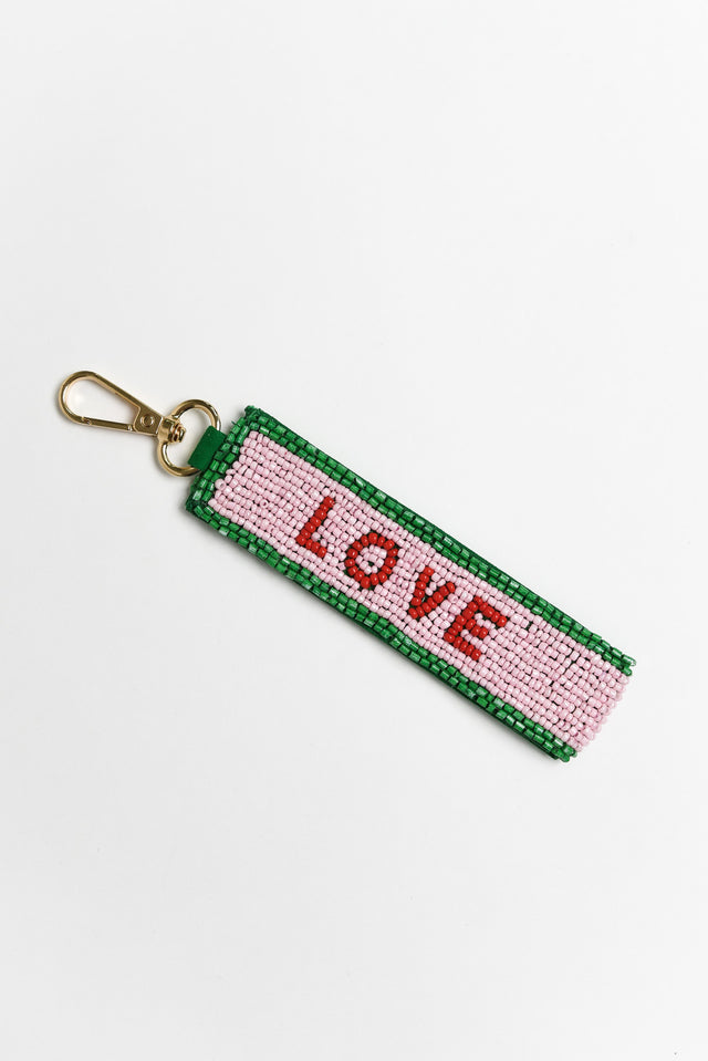 Amore Pink Beaded Keychain