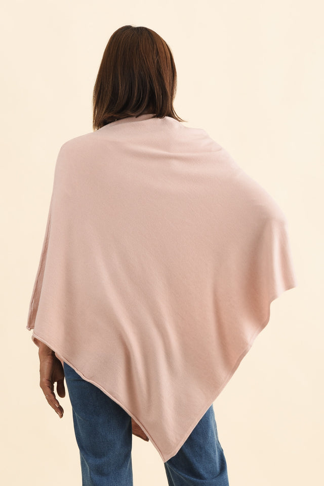 Amy Dusty Pink Wool Blend Poncho image 5