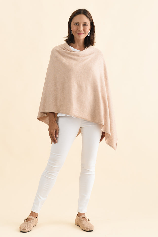 Amy Oat Wool Blend Poncho