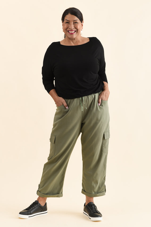Cindy Sage Denim Cargo Pants image 9