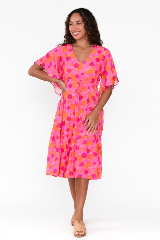 Analeah Pink Spot Pocket Dress