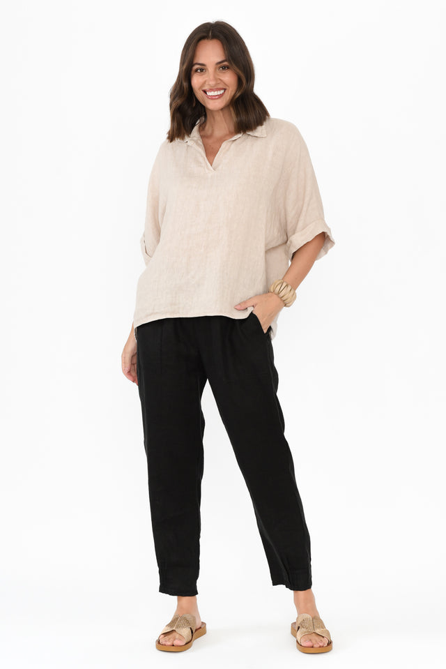 Anessa Natural Linen Collared Top banner image