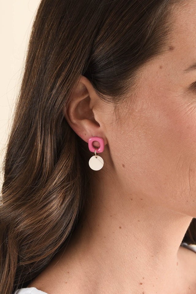Angie Pink Drop Earrings