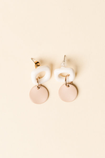 Angie White Drop Earrings