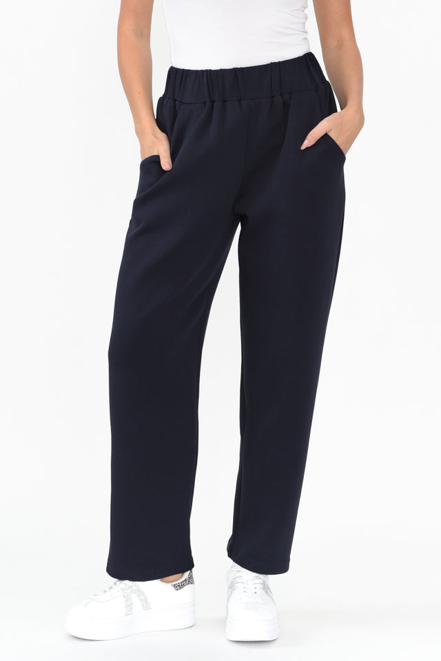 Angus Navy Track Pants length_Full rise_Mid print_Plain colour_Navy PANTS  alt text|model:MJ;wearing:S