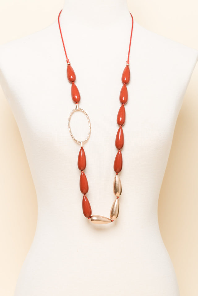 Anja Red Beaded Necklace