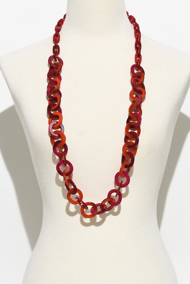 Anula Red Linked Necklace image 2