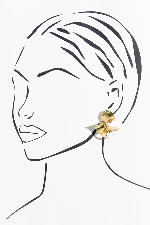 Apfel Gold Twist Earrings image 2