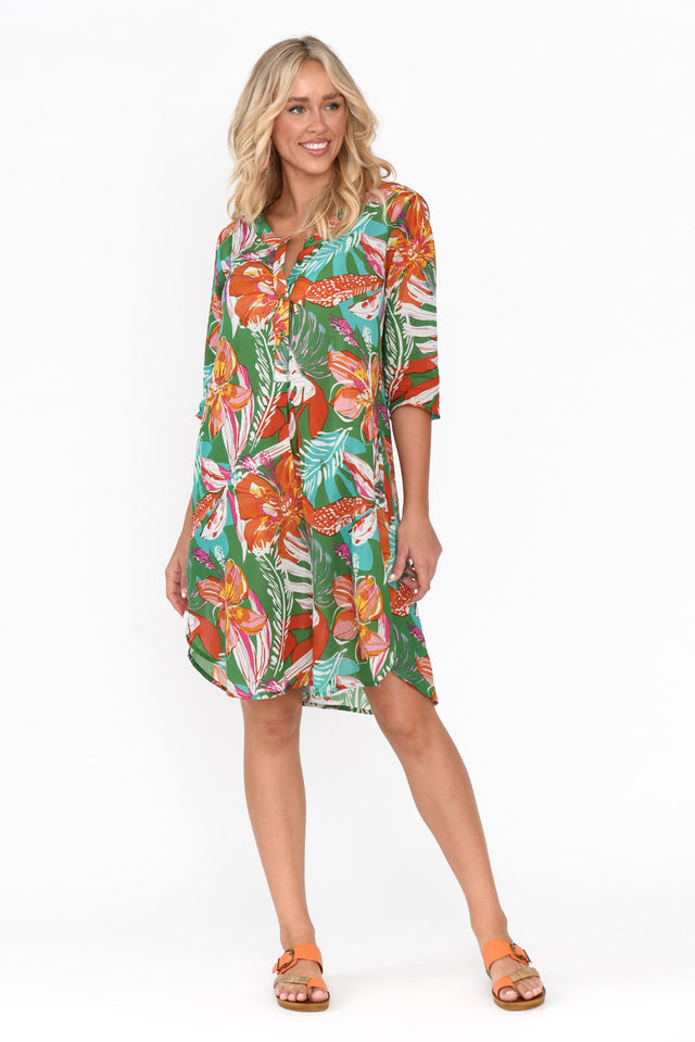 Apia Orange Safari Cotton Dress