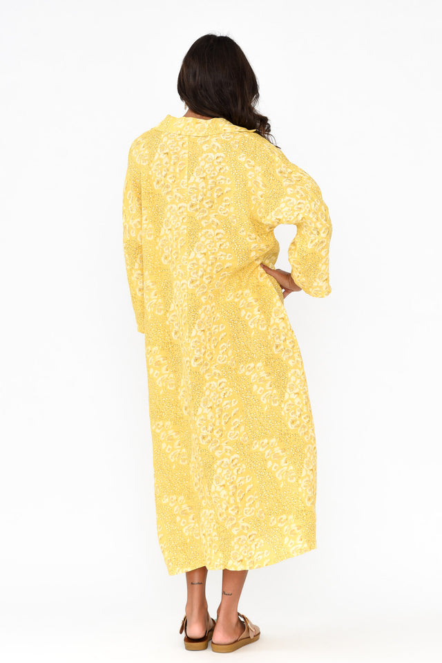 Aralina Yellow Abstract Collared Dress thumbnail 5