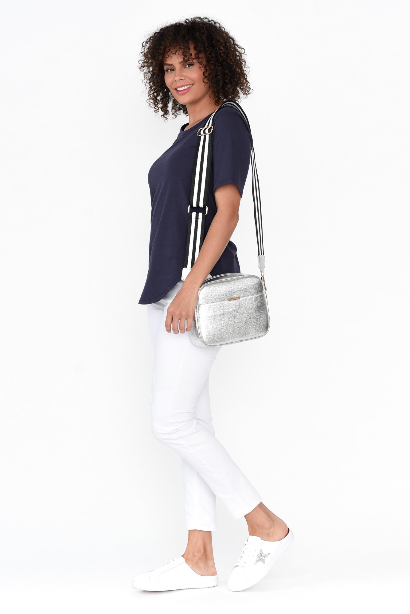 Ariana Navy Cotton Tee - Blue Bungalow AU