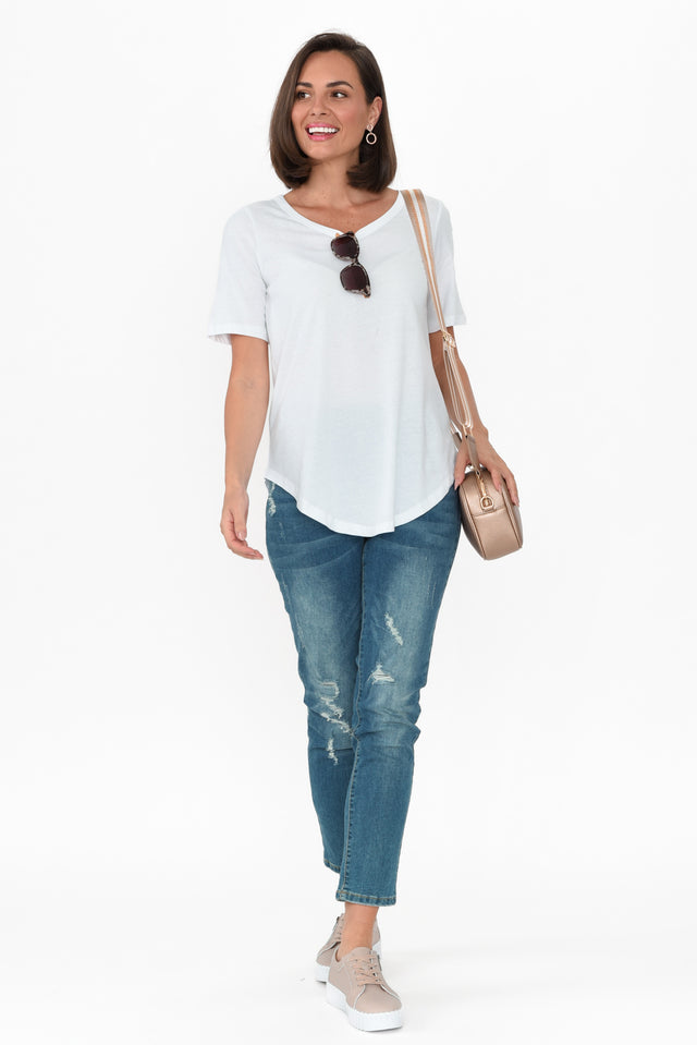 Zadie Distressed Blue Stretch Jeans