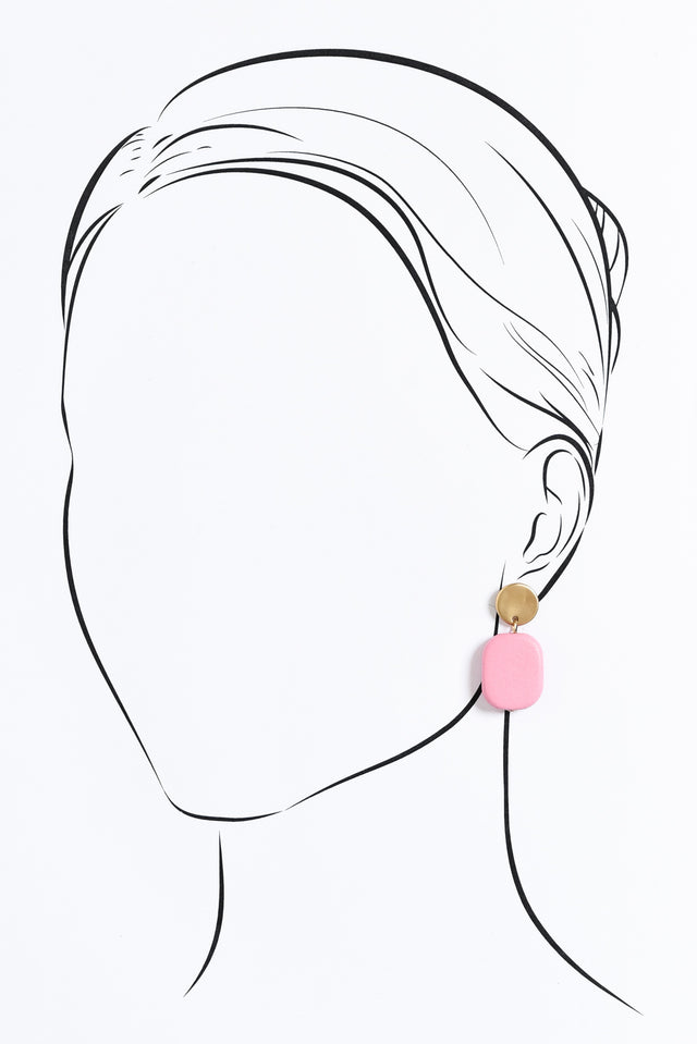 Ariel Blush Rectangle Drop Earrings image 2
