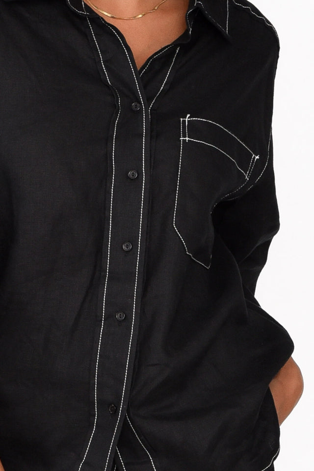 Armida Black Linen Shirt image 5