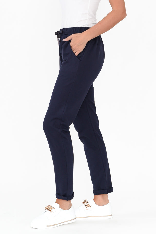 Arshi Navy Cotton Blend Jogger Pants image 4