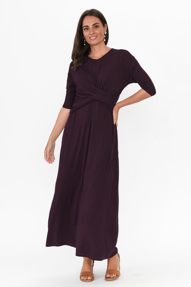 Assa Plum Twist Bamboo Dress banner image