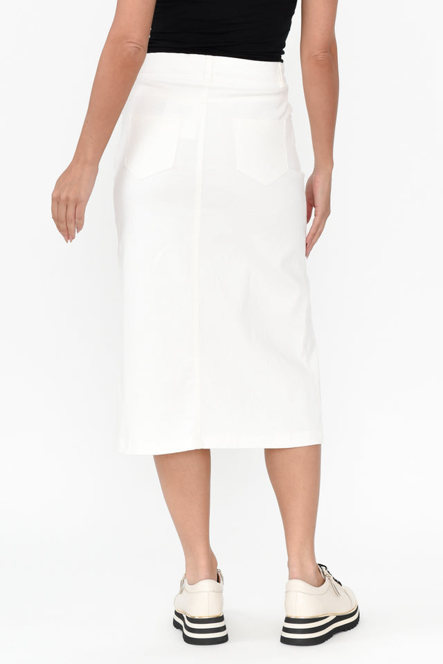 Astille White Cotton Blend Skirt image 4