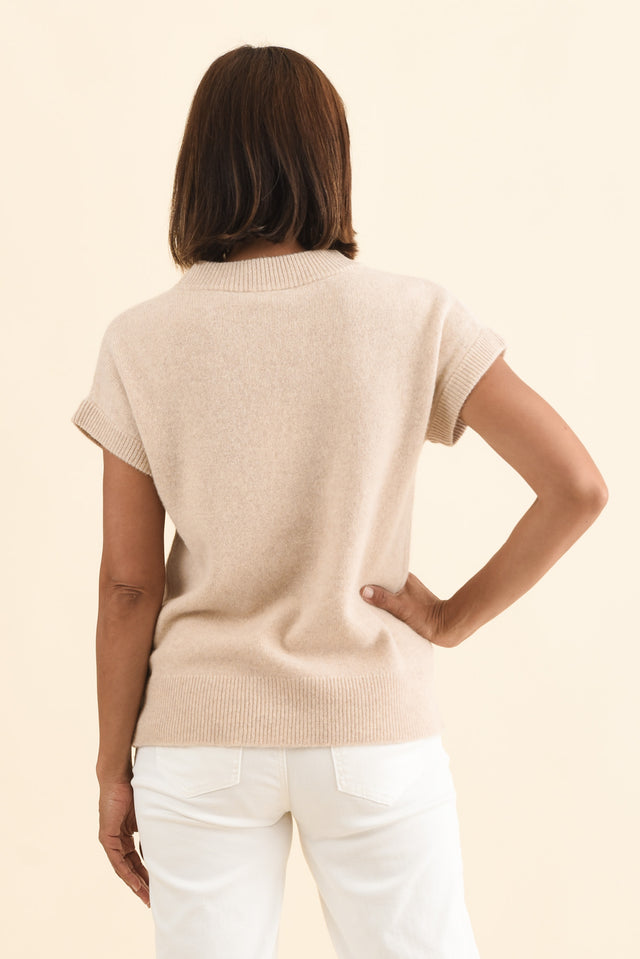 Astor Cream Yak Wool Knit Top,Brunette model,alt text|model:Cara image 5