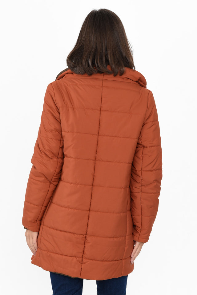 Asuka Rust Reversible Puffer Jacket