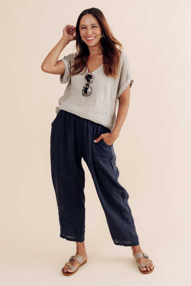 Ataya Navy Linen Pants image 1