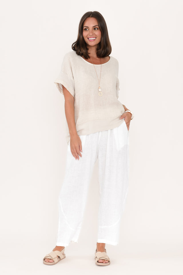 Ataya White Linen Pants