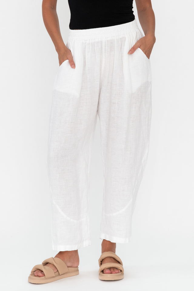 Ataya White Linen Pants image 1
