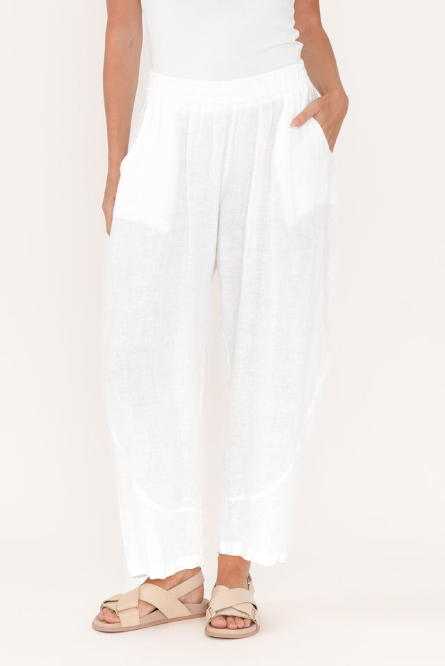 Ataya White Linen Pants