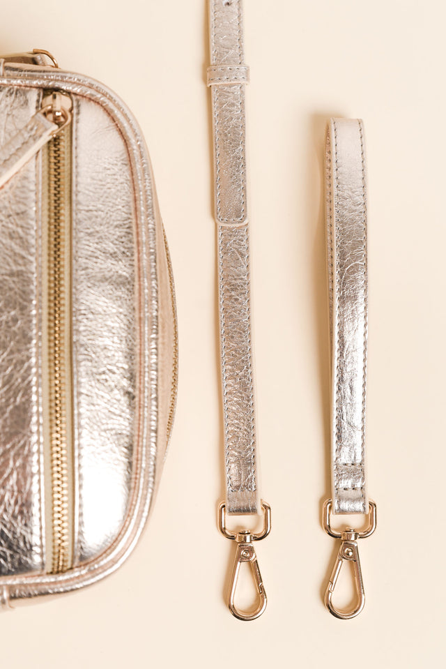Aurora Champagne Metallic Crossbody Bag image 3