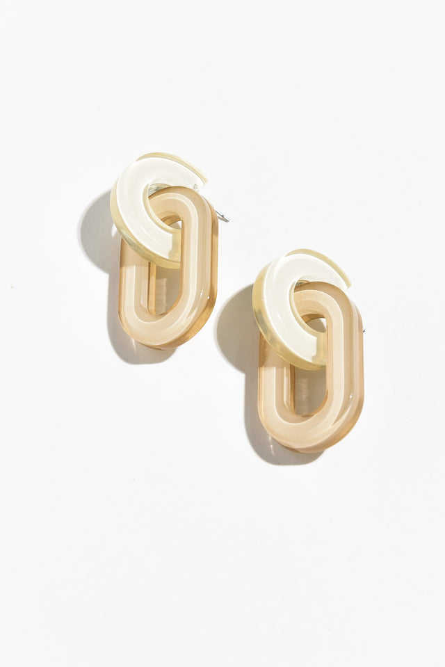 Aurora Beige Linked Drop Earrings