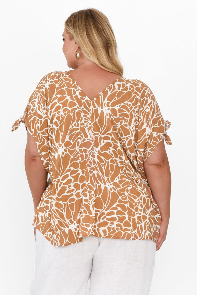 Avalee Tan Abstract Cold Shoulder Top image 11