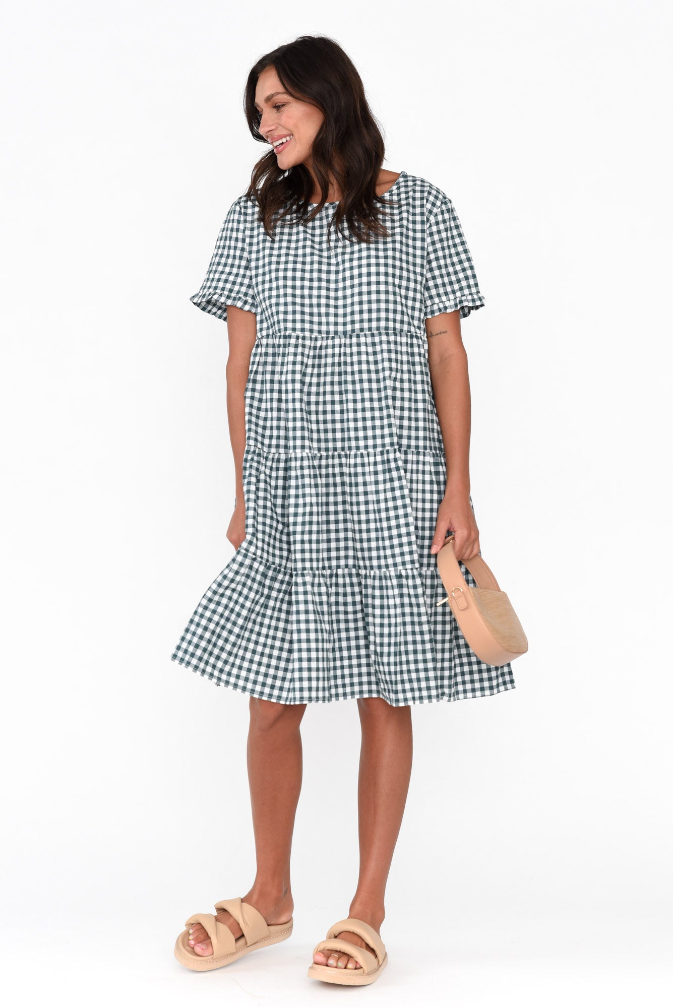 Green deals gingham dress