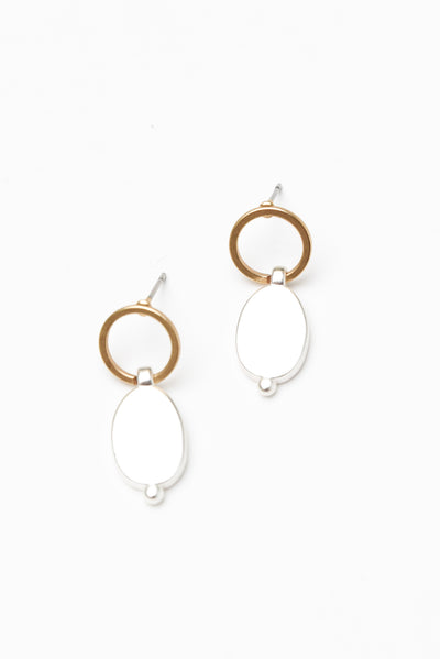 Ayelet Gold Oval Drop Earrings