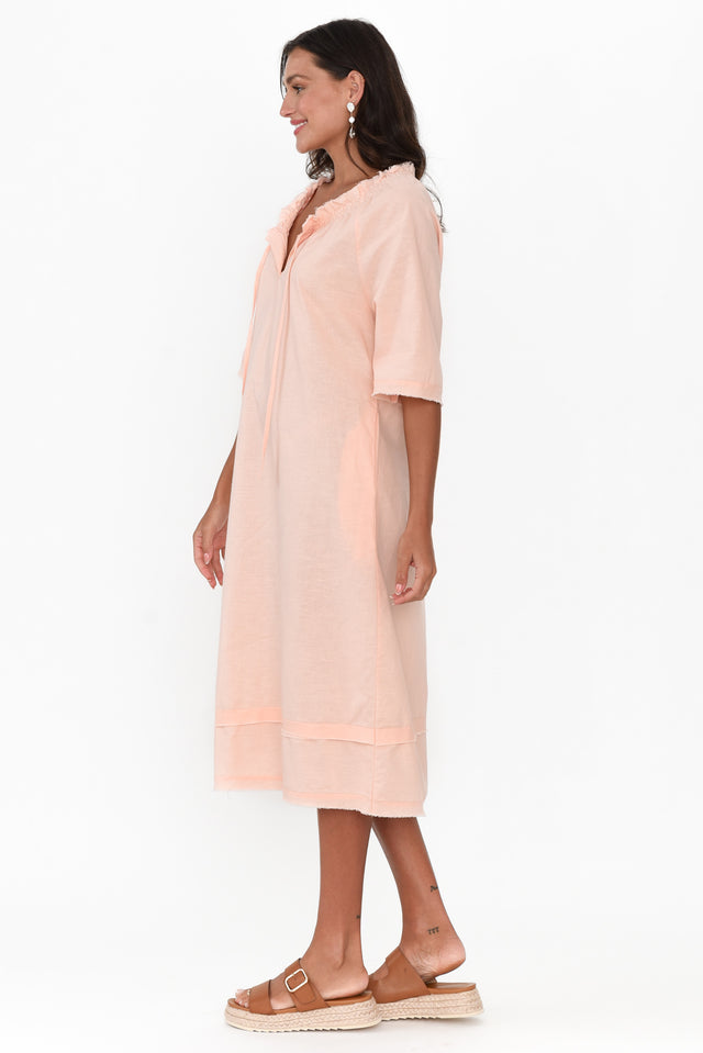 Ayesha Blush Linen Cotton Dress image 7
