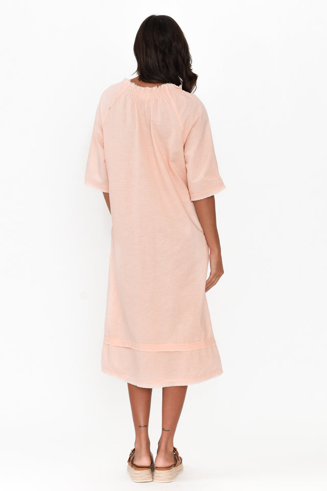 Ayesha Blush Linen Cotton Dress