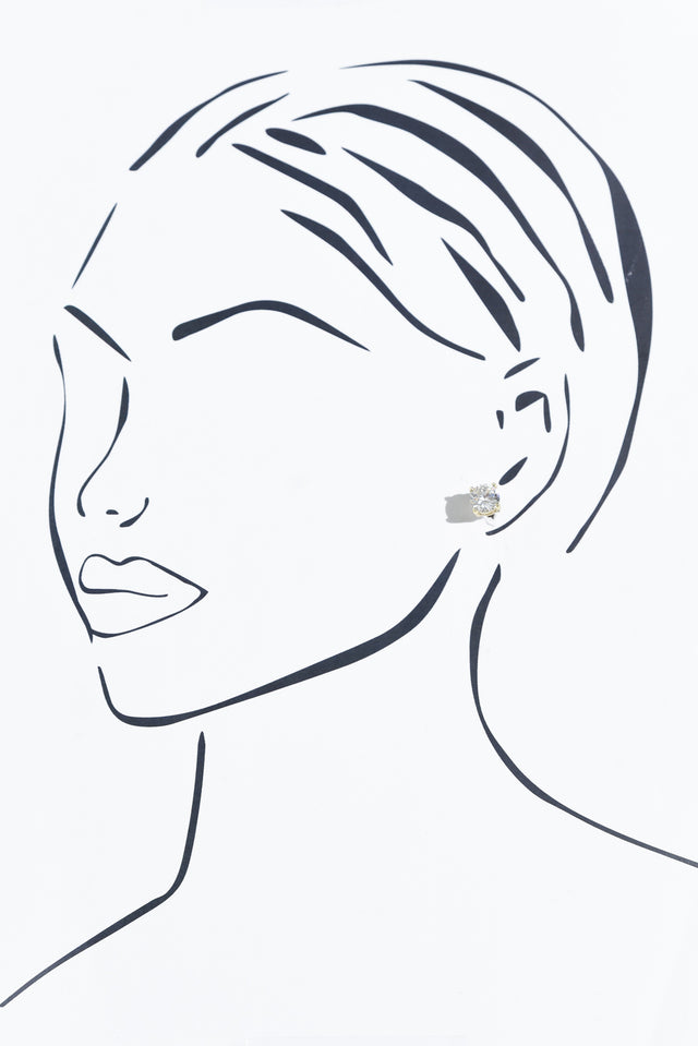 Ballet Gold Diamante Stud Earrings