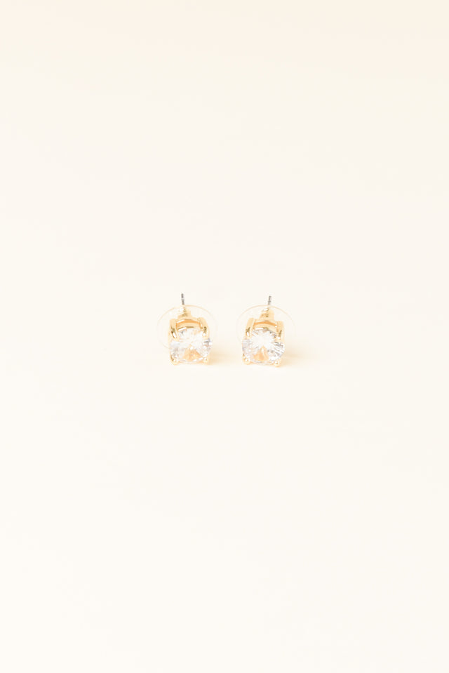 Ballet Gold Diamante Stud Earrings