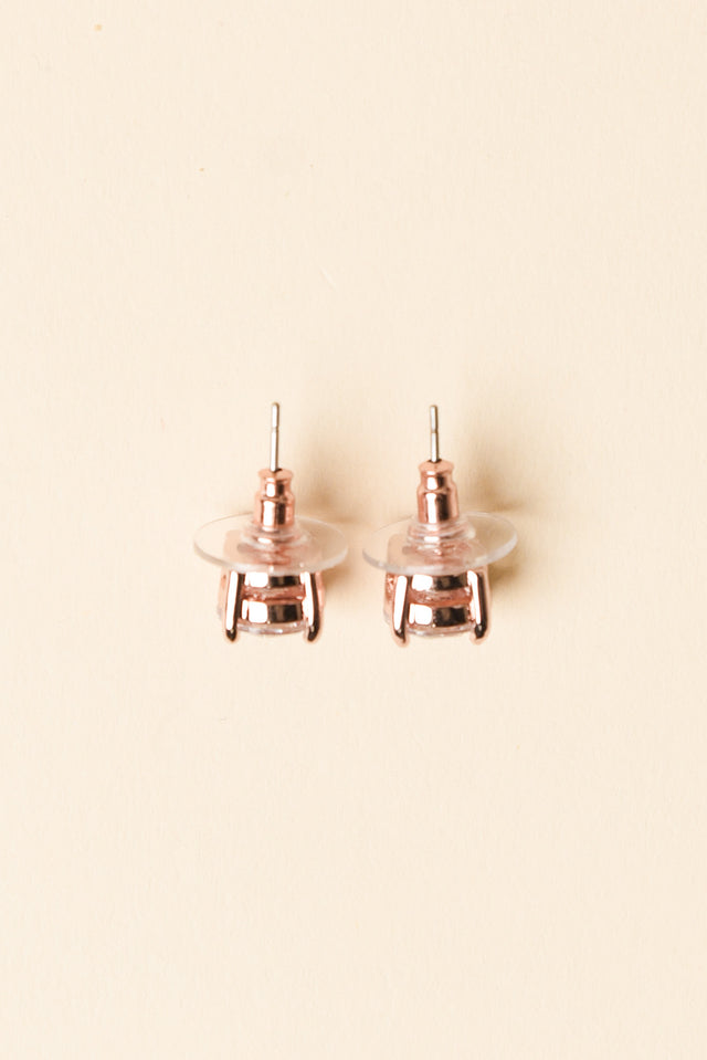 Ballet Rose Gold Diamante Stud Earrings