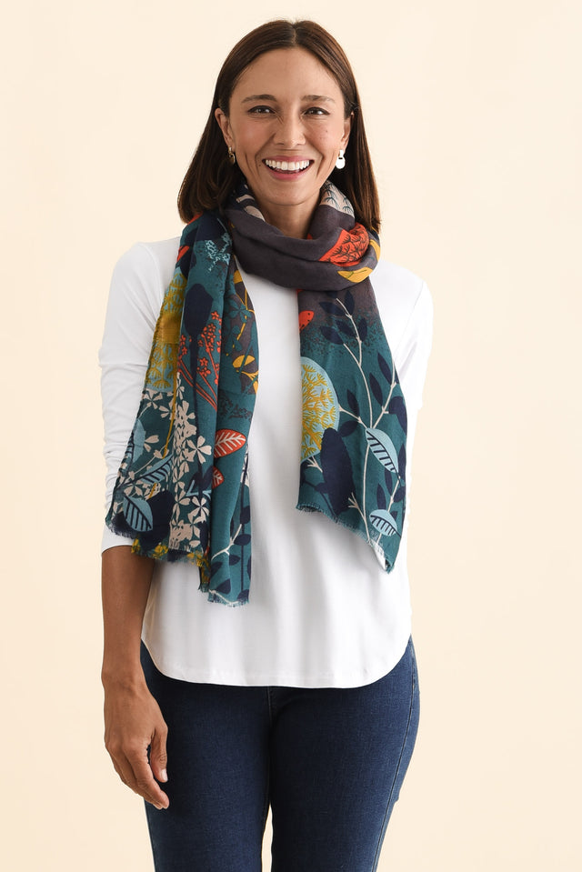 Bauer Blue Floral Scarf image 1