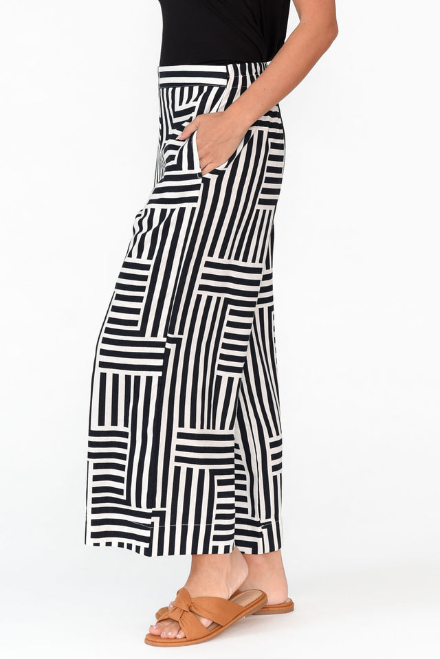 Bauhaus Navy Stripe Linen Blend Pants image 3
