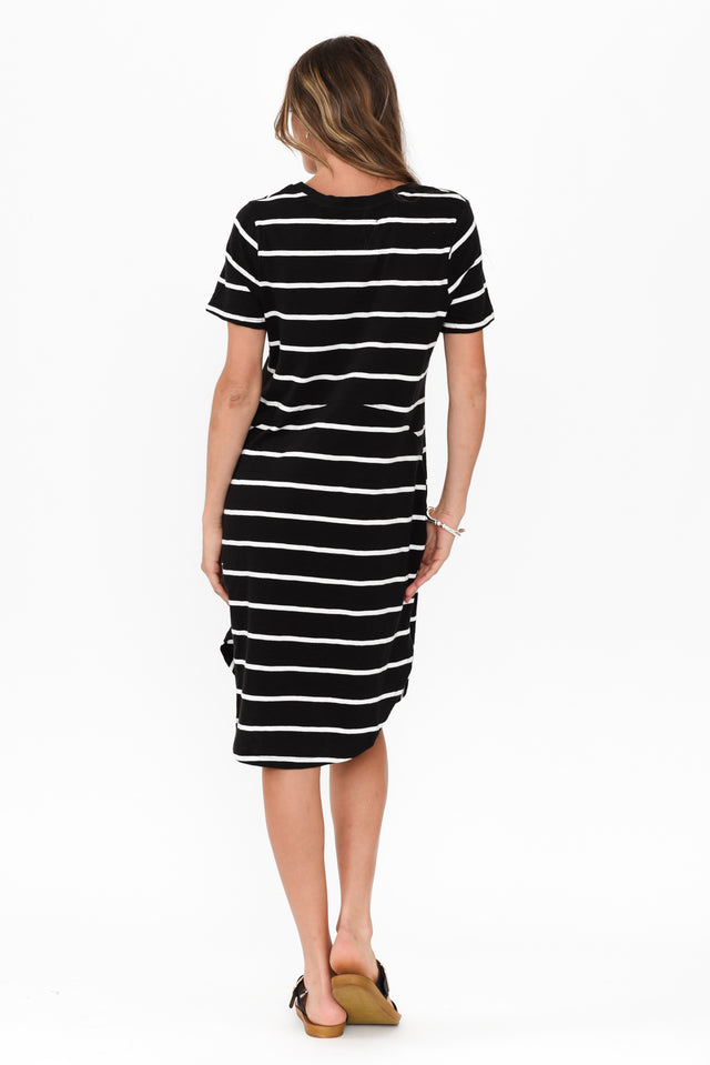 Bay Black Stripe Cotton Tee Dress