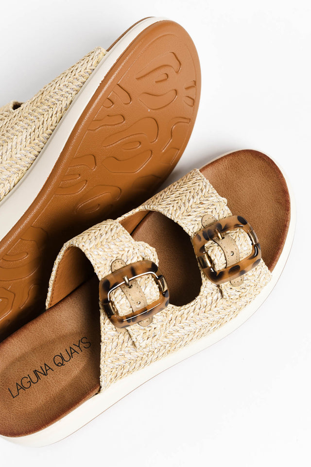 Beacon Beige Raffia Platform Slide