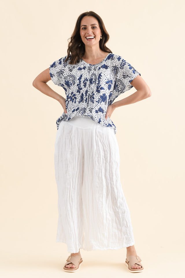 Beck Blue Garden Crinkle Cotton Top banner image