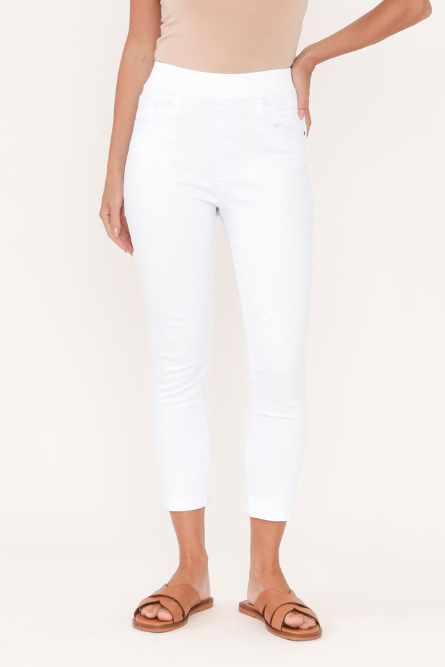 Bella White Cotton Stretch Jeans image 1