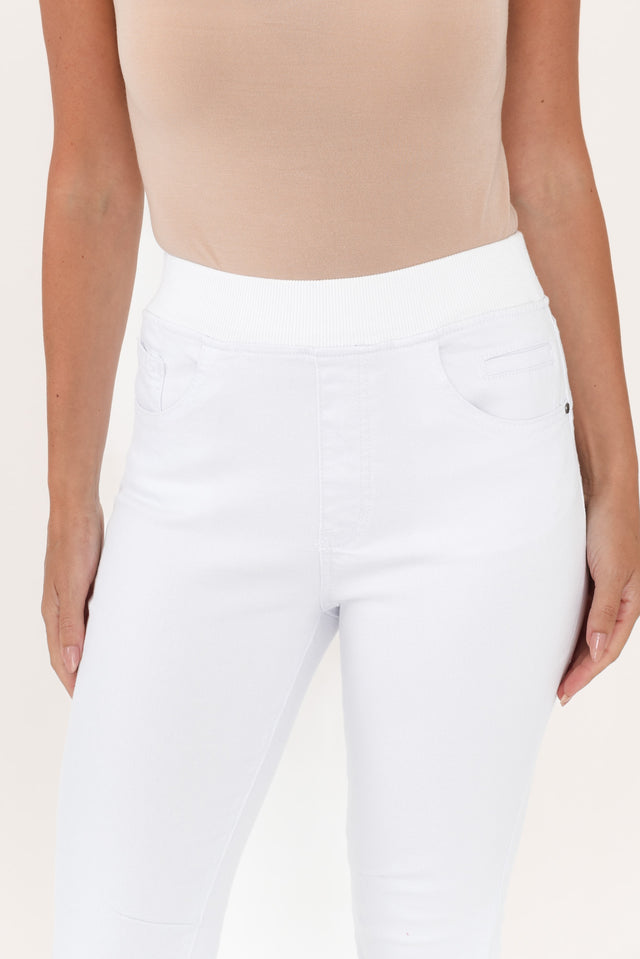 Bella White Cotton Stretch Jeans image 3